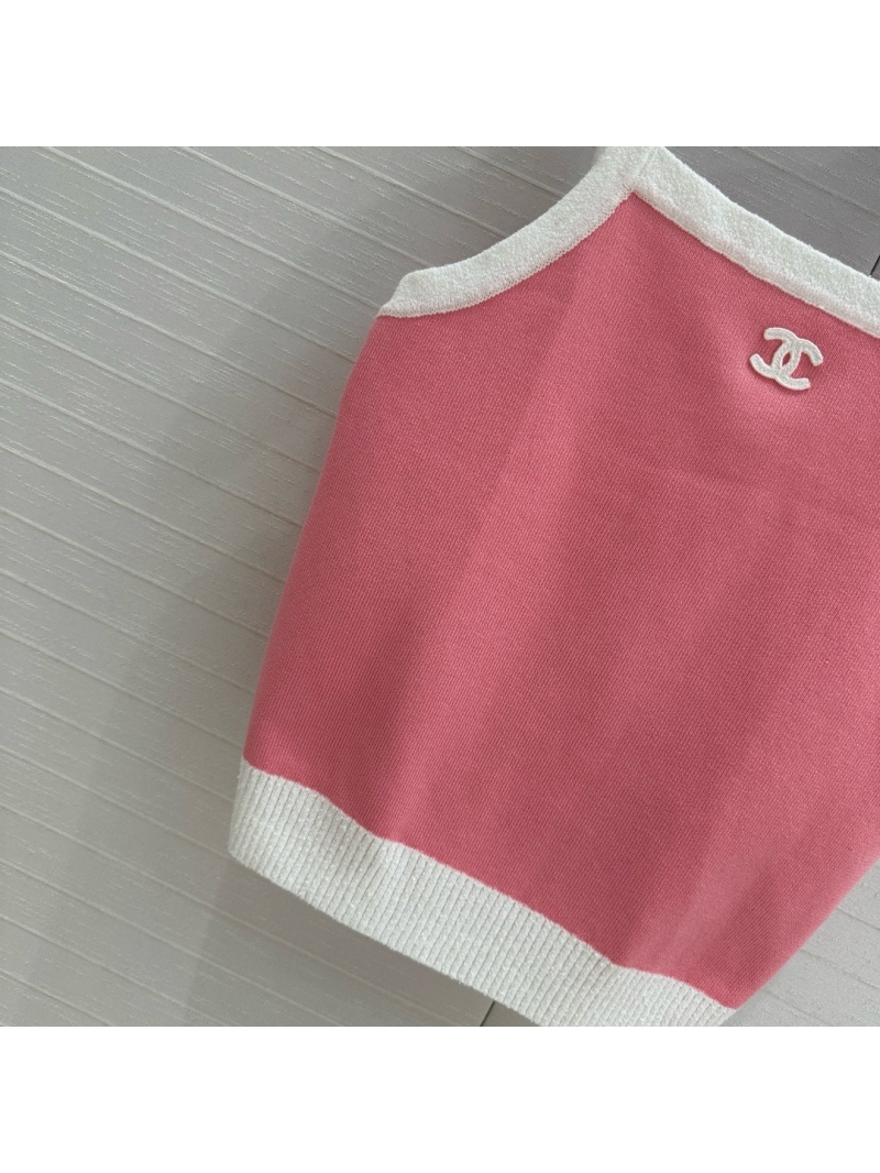 Chanel Pink Wool Knit Camisole - 2025 Collection