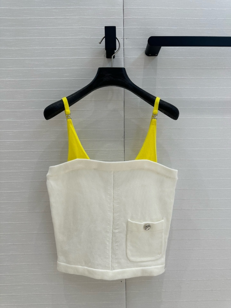 Chanel 25C Two-Tone Wool Knit Bustier Top Yellow - Spring/Summer 2025
