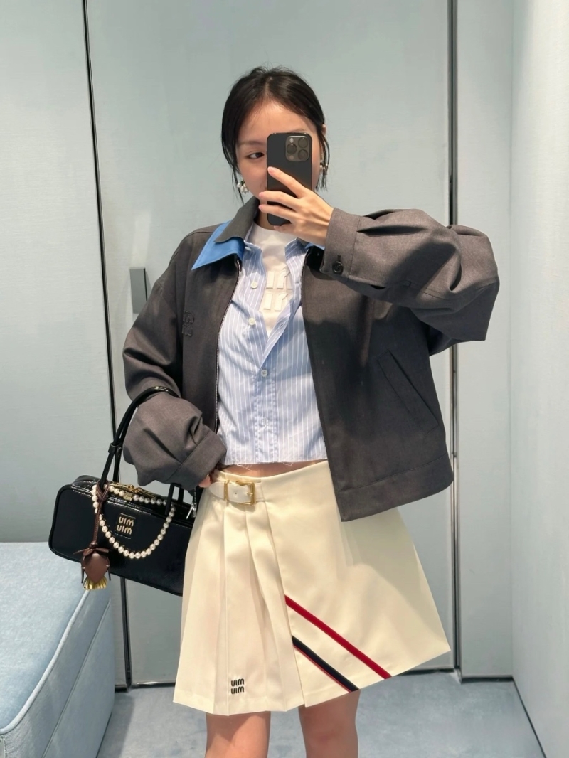 Miu Miu Contrast Collar Cropped Wool Jacket - Fall/Winter 2024