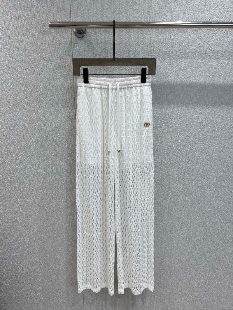 Valentino Exclusive Spring Summer Lace Drawstring Casual Pants