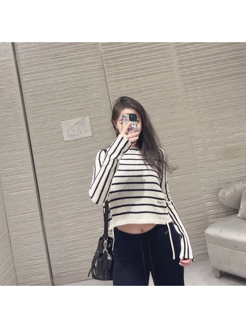 Dior Miss Dior Luxe 100% Wool Striped Sweater - Soft & Chic