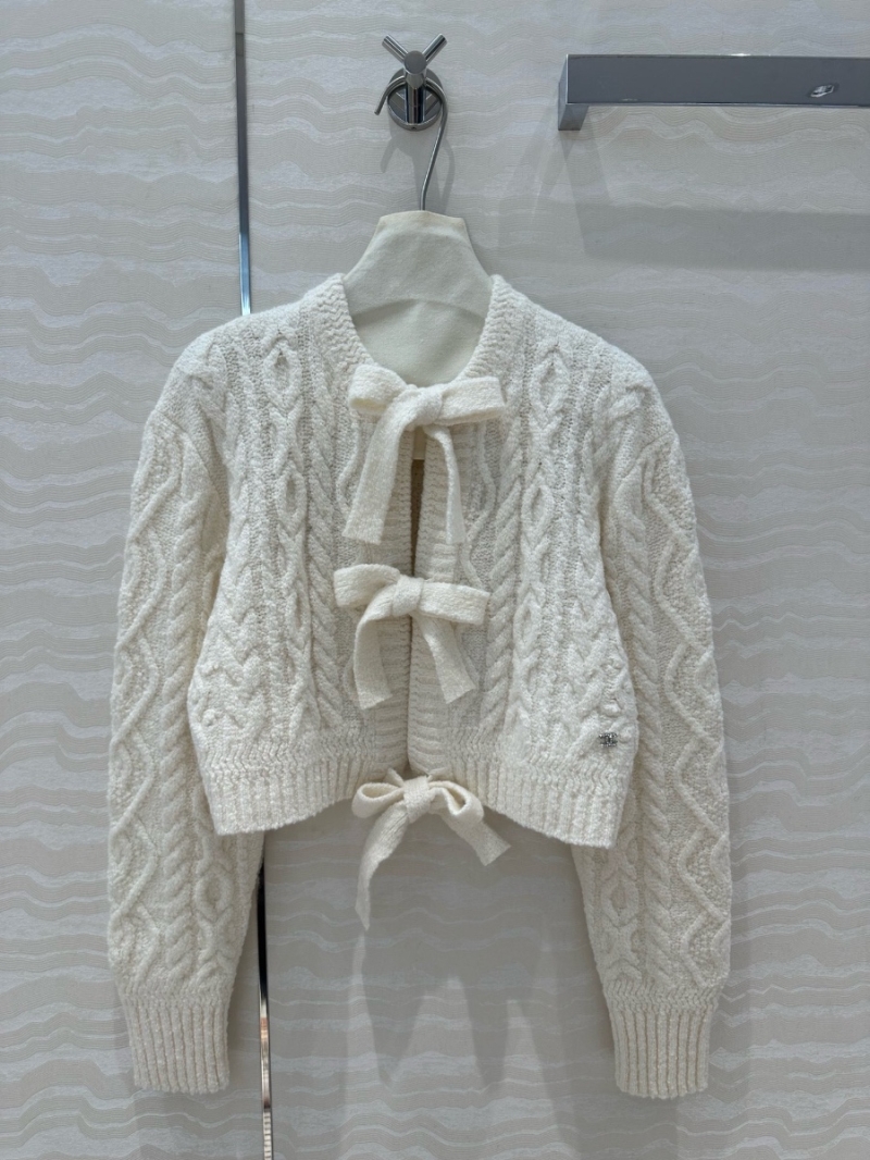 Chanel CC Coco Neige Cashmere Silk Cable-Knit Cropped Cardigan