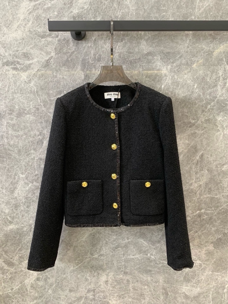 Miu Miu 24 Early Spring Sequin Single-Breasted Tweed Jacket