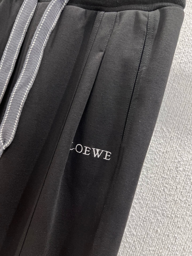 Loewe Exclusive High-Waisted Wide-Leg Drawstring Pants in Black