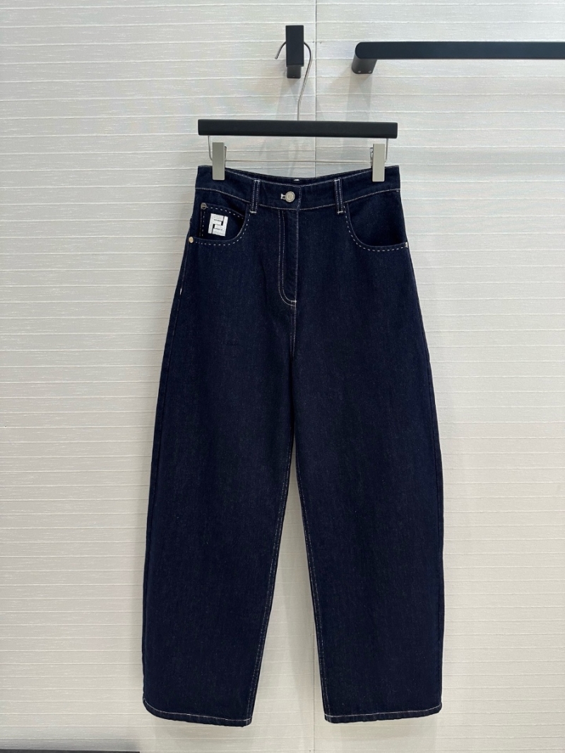 Fendi Spring/Summer 2025 Original Blue Denim Curved Blade Pants
