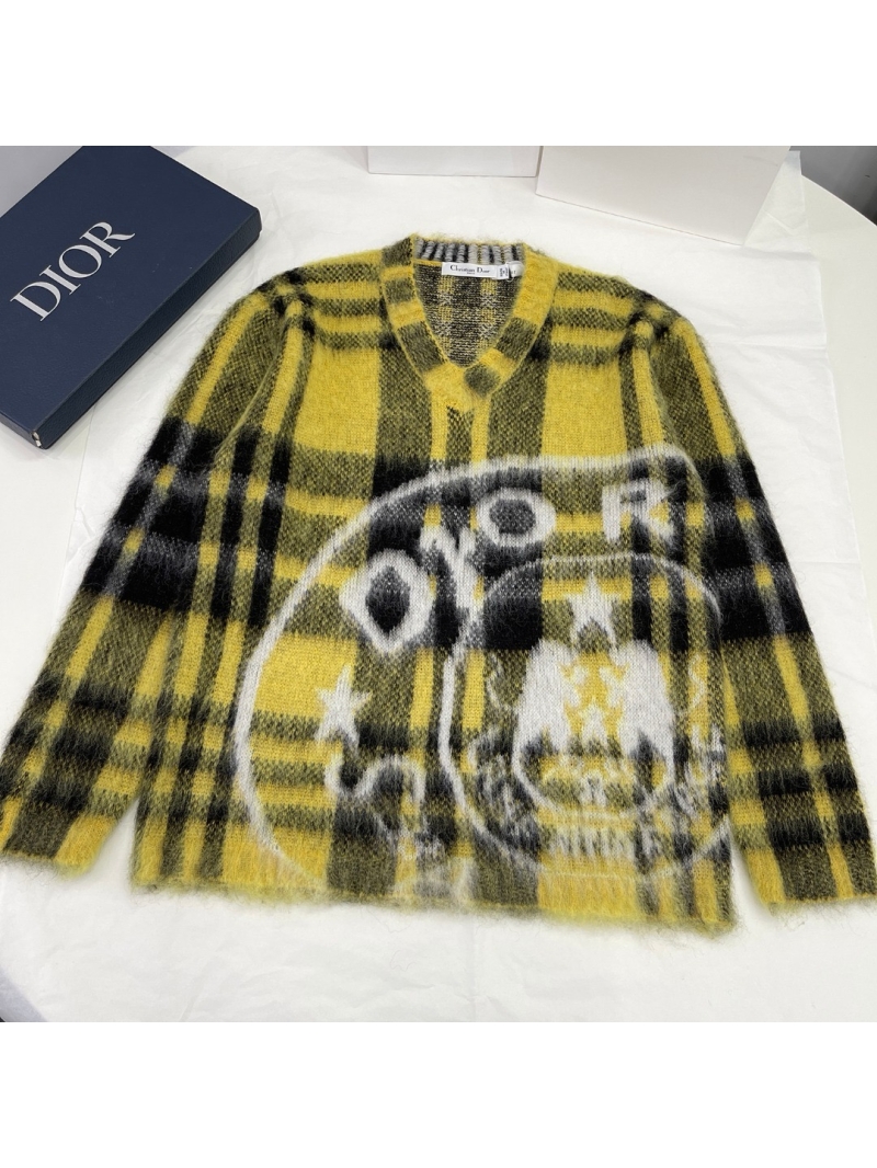 Dior Check Mohair Wool Knit Sweater
