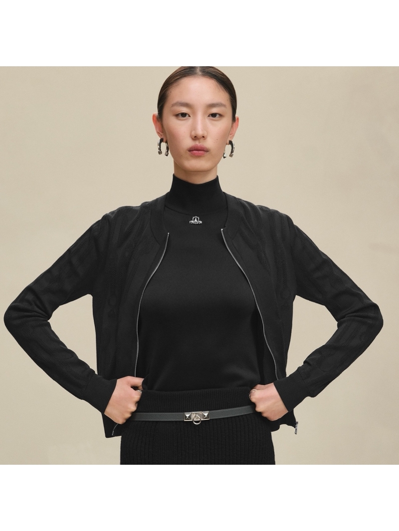 Hermes Palefroi Remix Jacquard Knit Black Jacket