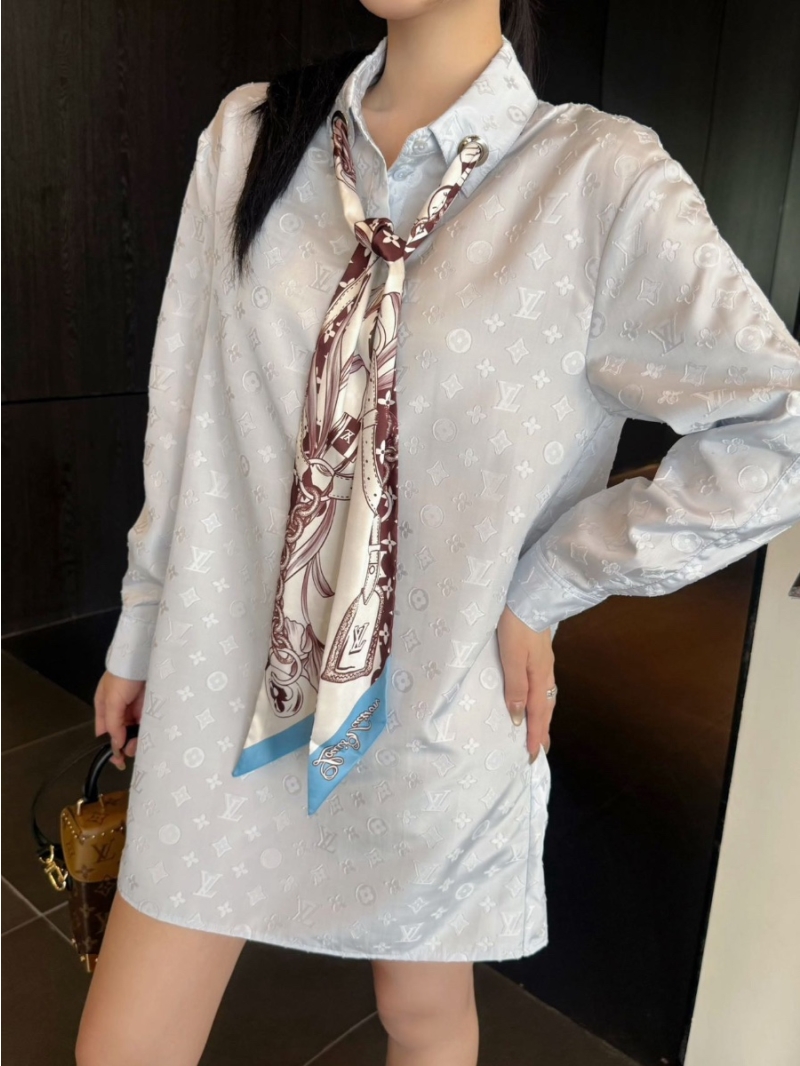 Louis Vuitton LUV 25S Monogram Shirt Dress in Light Blue
