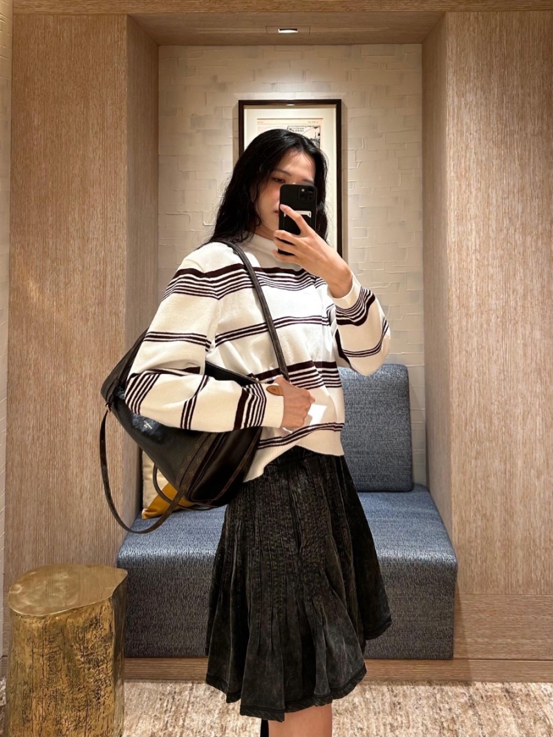 Louis Vuitton Exclusive Black & White Striped Knit Sweater