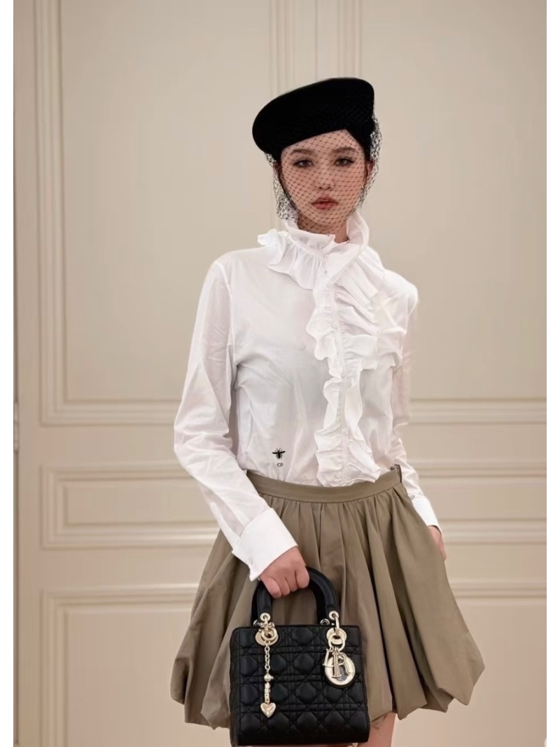 Dior Khaki Sweet & Cool A-Line Skirt with Blooming Pleats