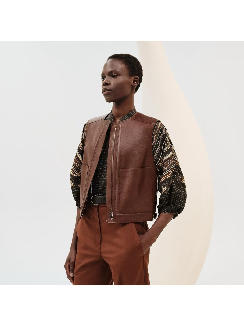 Hermes Genuine Leather Quilted Vest Jacket - Luxe Imported Lambskin with Classic Fit