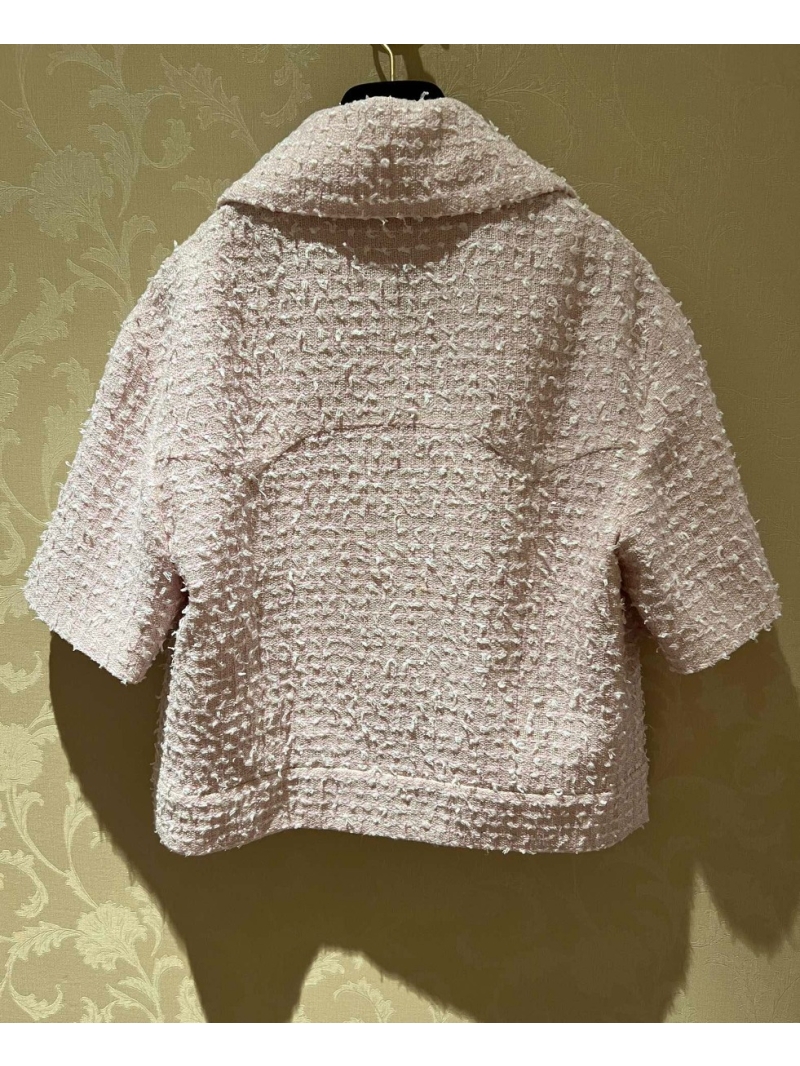 Chanel Custom Tailored Mid-Sleeve Jacket in Youthful Pink Tweed with Silk Lining