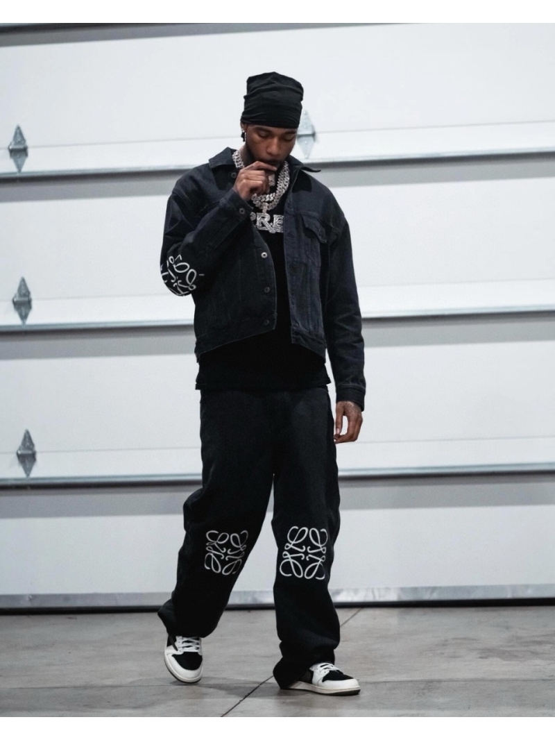 Loewe Unisex Classic Anagram Imported Washed Denim Jacket