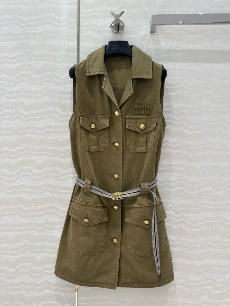 Miu Miu New 2025 Summer Scout Series Utility Vest Dress