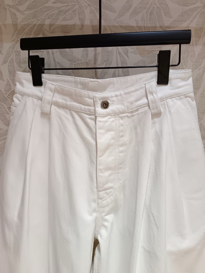 Bottega Veneta BV White Imported Denim Straight Pants