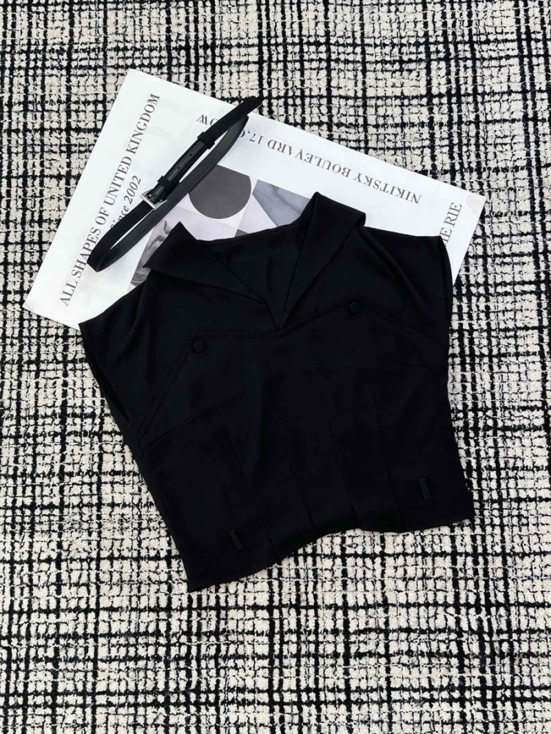 Prada Pleated Waistband Top