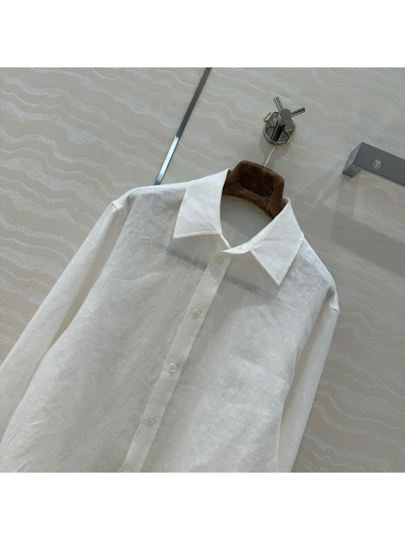 Loro Piana Spring/Summer 2025 Linen Shirt White