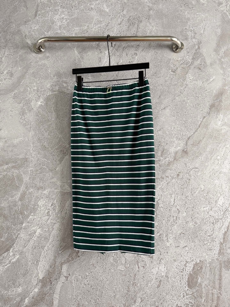 Prada Striped A-Line Skirt – Sophisticated Cotton Comfort