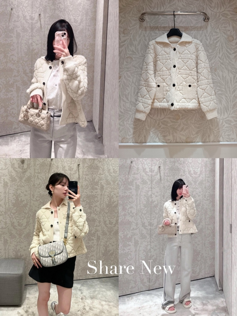 Dior Imported Cashmerem Wool Quilted Knit Cardigan