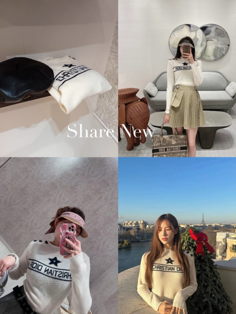 Dior Lucky Star Shoulder-Button Cashmere Sweater