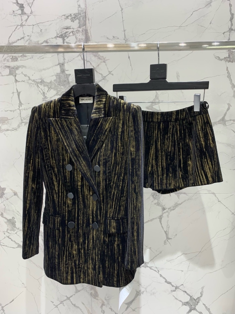 Saint Laurent YSL New Gold-Pressed Velvet Blazer