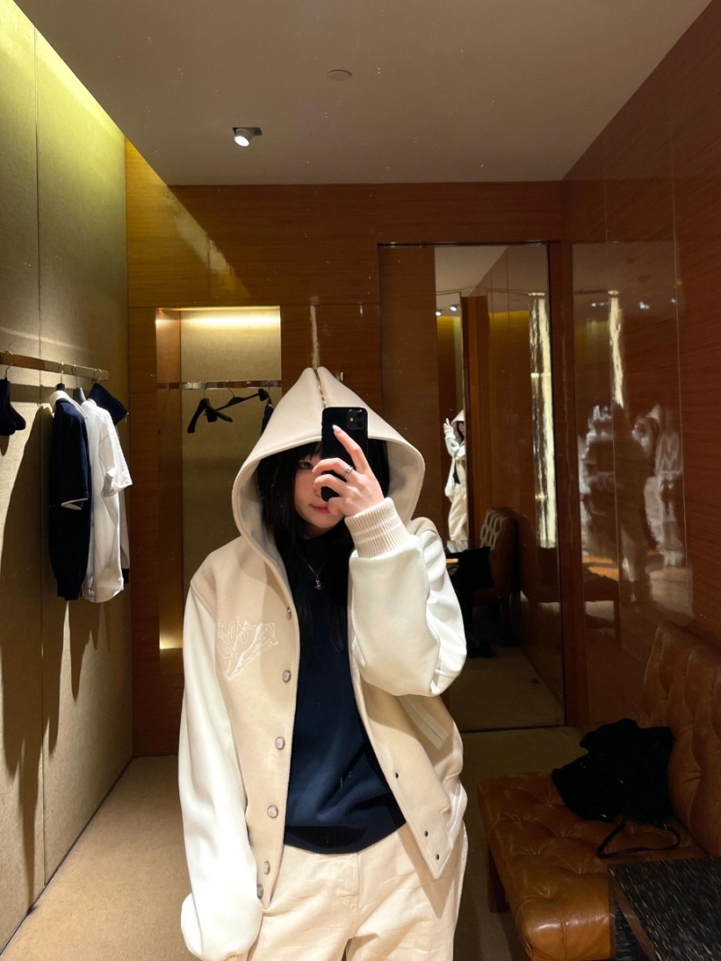 Louis Vuitton LV 24 FW Collection Luxurious Wool & Leather Baseball Jacket