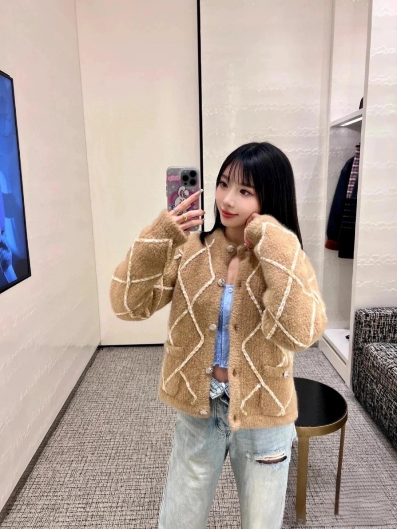Chanel 24N COCO NEIGE Diamond Knit Cashmere Wool Cardigan