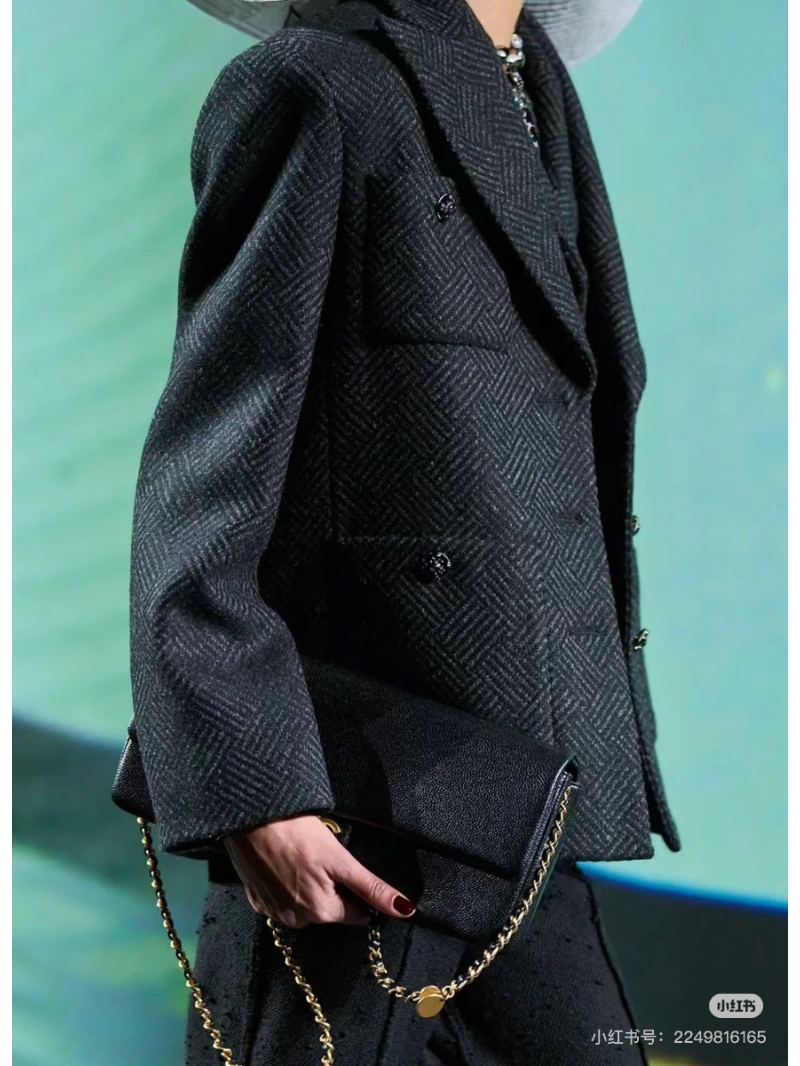 Chanel 24K Fall/Winter Plaid Tweed Lapel Jacket