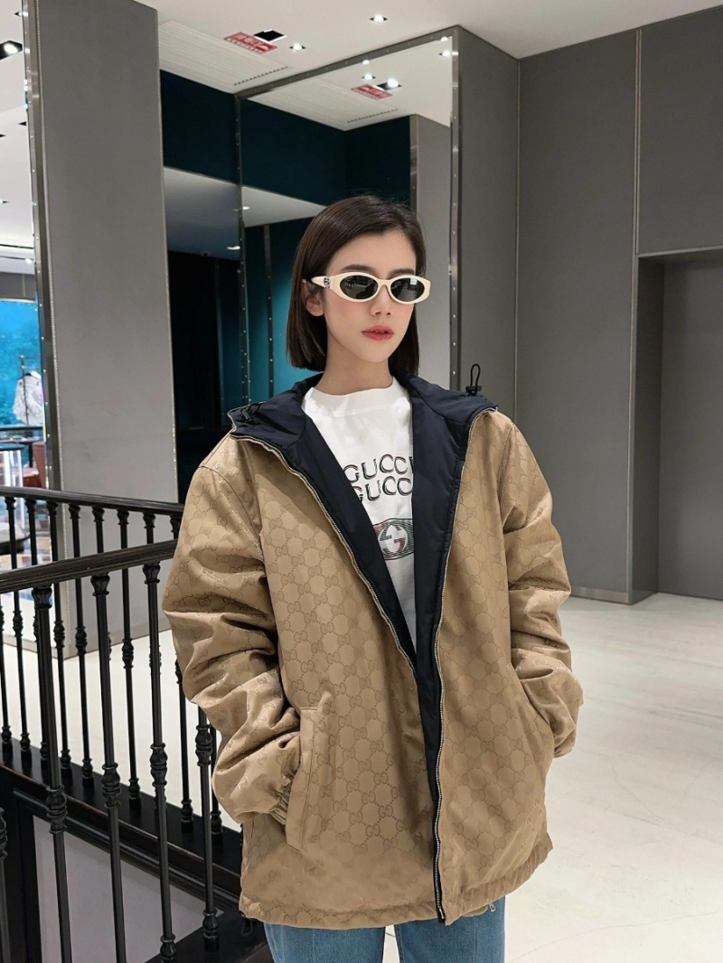 Gucci 24FW Reversible Hooded Cotton Jacket