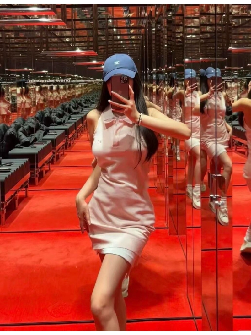 Alexander Wang 25Ss Spring/Summer Chic Backless Halter Dress in Pink