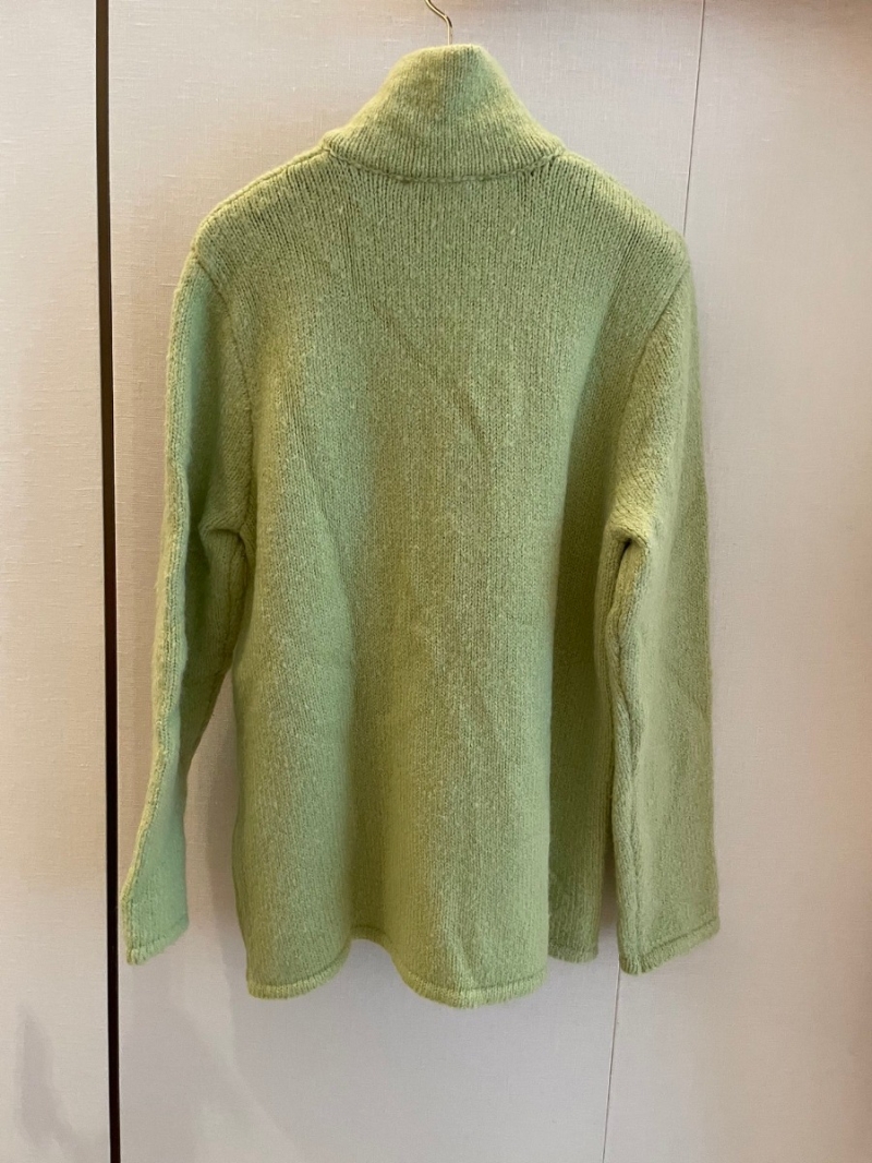 Chanel CC New Collection Oversized Knit Sweater in Fresh Green
