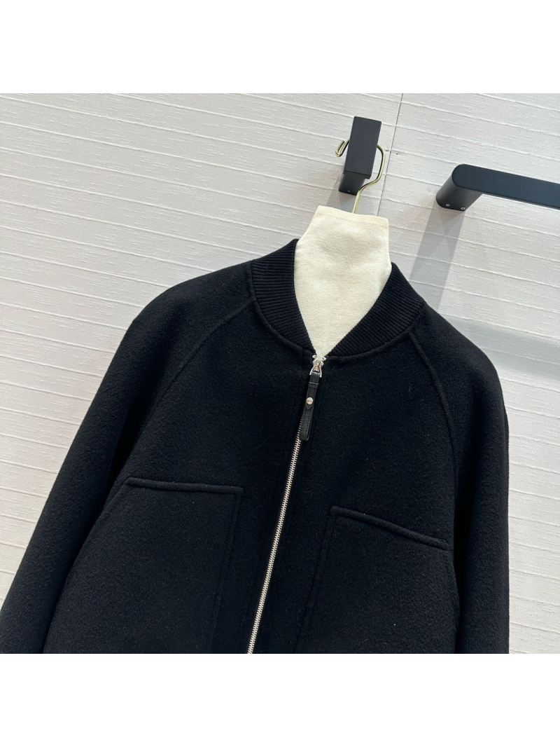 Hermes Double-Faced Cashmere Bomber Jacket Black