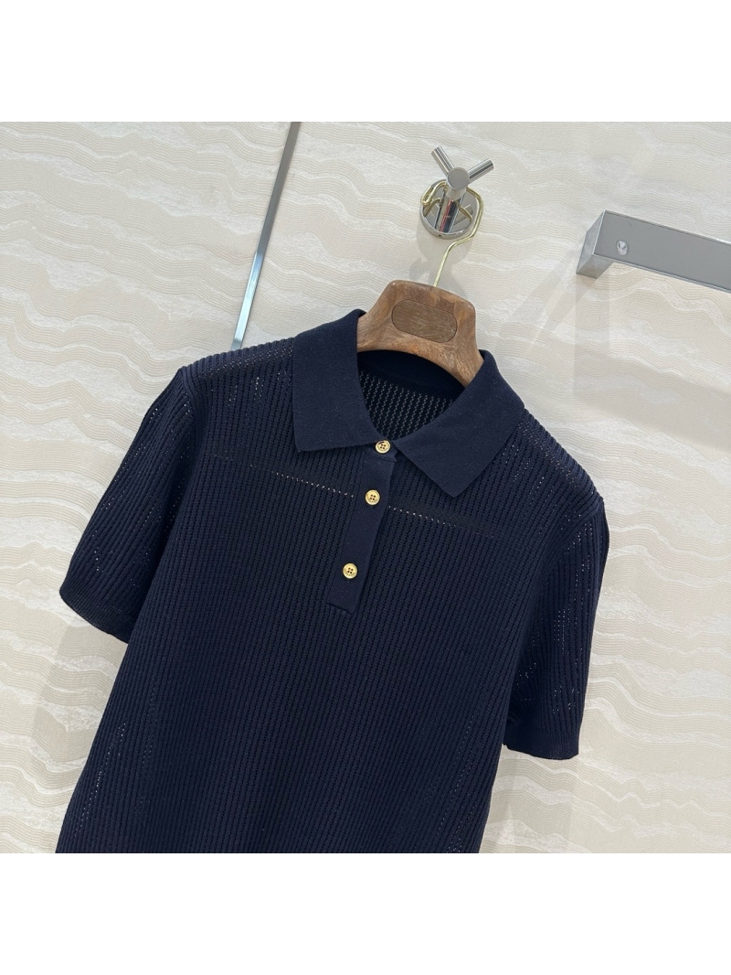 Loro Piana Spring/Summer 2025 Knit Polo Shirt Navy – Elegant Minimalism