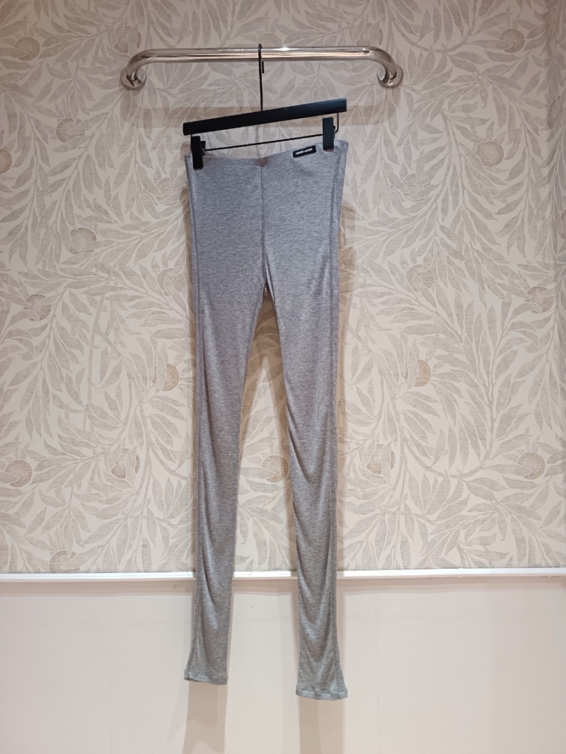 Miu Miu Silk-Blend Leggings Grey
