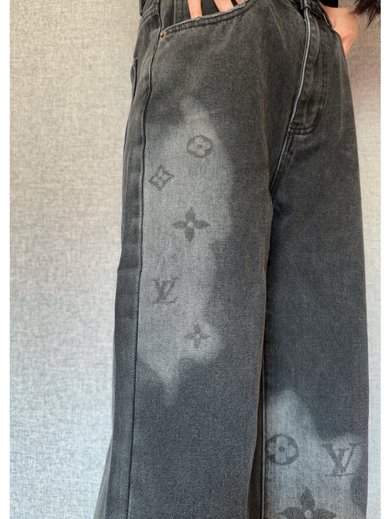 Louis Vuitton LV Laser-Etched Monogram Straight-Leg Jeans FW24/25