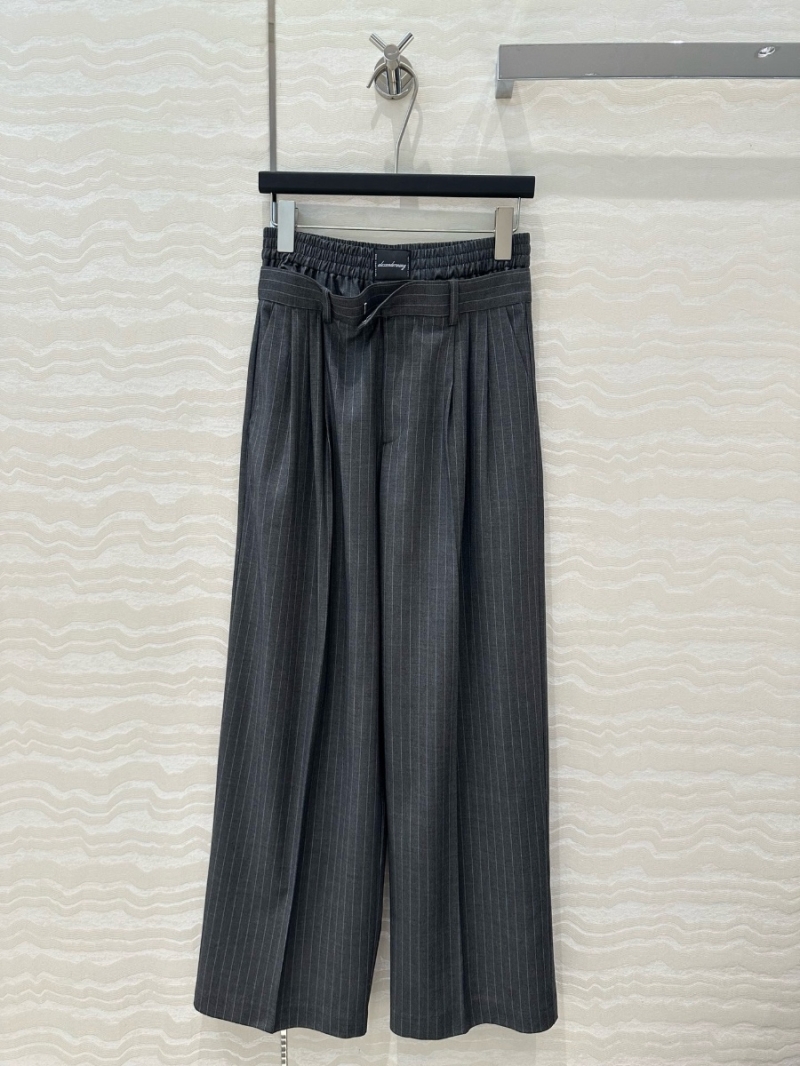 Alexander wang Dual-Waistband Pleated Wide-Leg Trousers