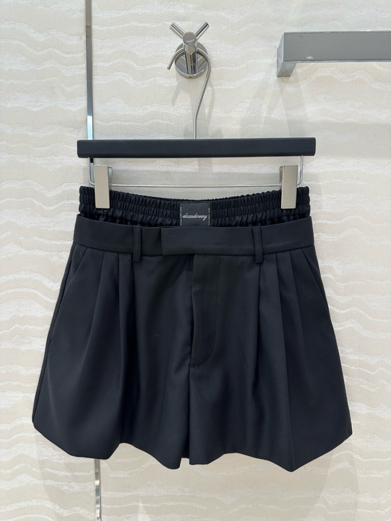 Alexander wang Dual-Waistband Pleated Utility Shorts Black