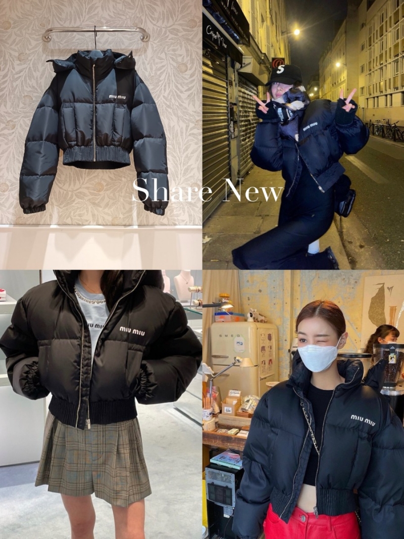 Miu Miu High-Waisted Down Jacket - Black