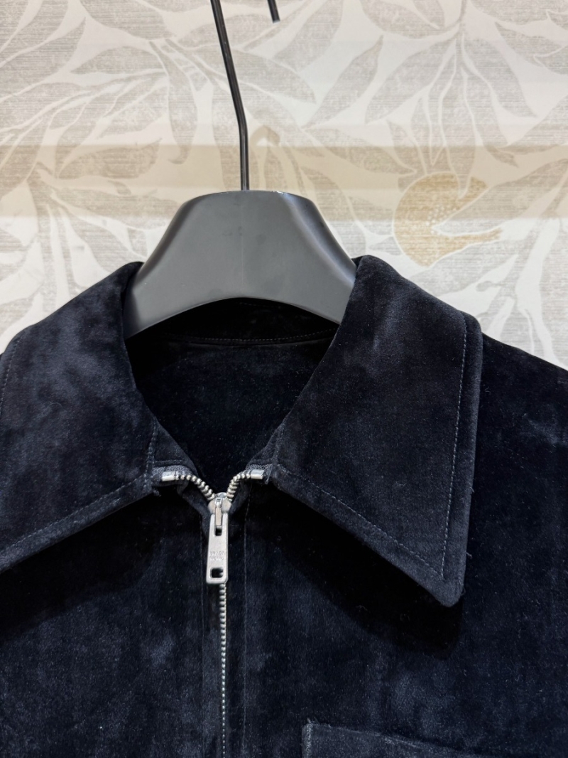 Prada Custom Velvet Long Jacket - Black