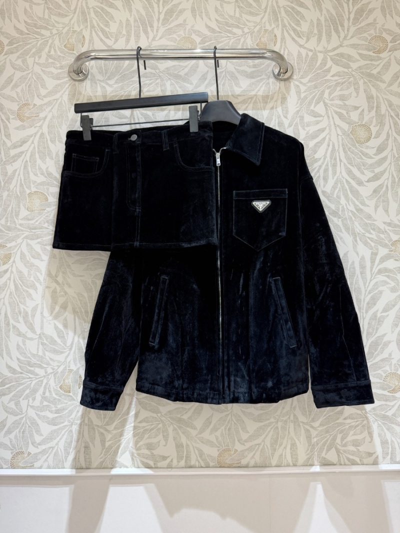 Prada Custom Velvet Mini Skirt - Black