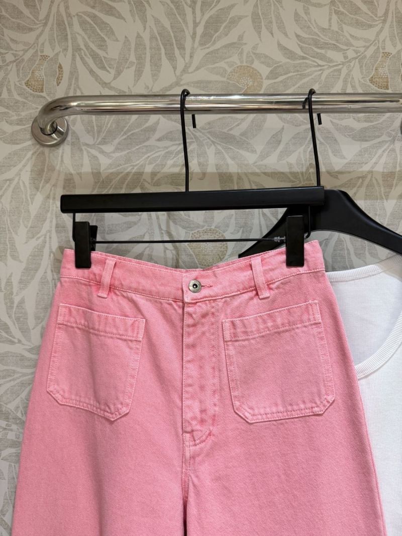 Miu Miu Washed Pink Denim Straight-Leg Jeans