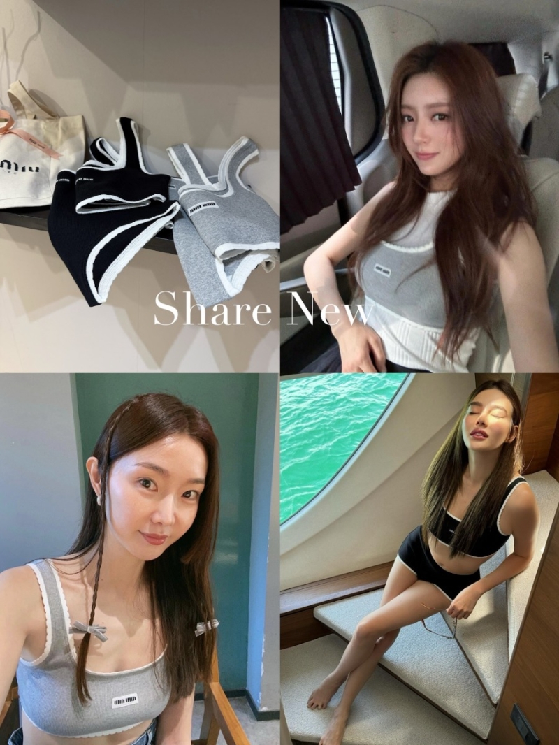 Miu Miu Ribbed Cotton Two-Piece Set – Classic Black & Grey