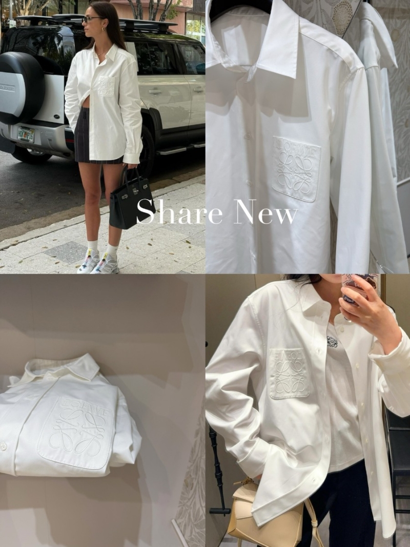 Loewe Classic White Shirt with Anagram Embroidery