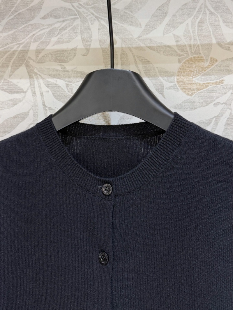 Saint Laurent YSL 24 FW Collection Minimalist Wool Cardigan in Black