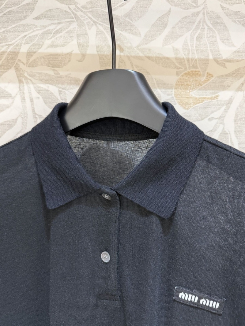 Miu Miu Classic Polo Shirt - Black