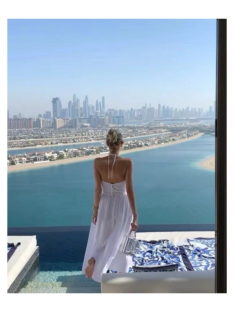 Dolce & Gabbana D&G Ethereal Halter Dress in White