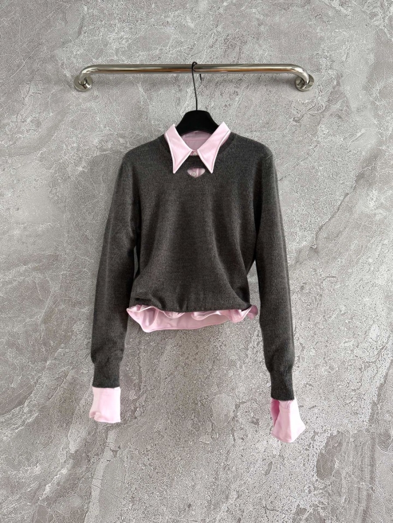 Prada Timeless Elegant Cutout Sweater Charcoal