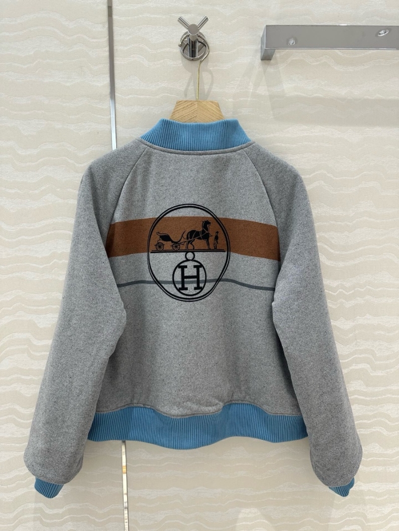 Hermes REVERSIBLE Saddle Chain Print Quilted Baseball Jacket