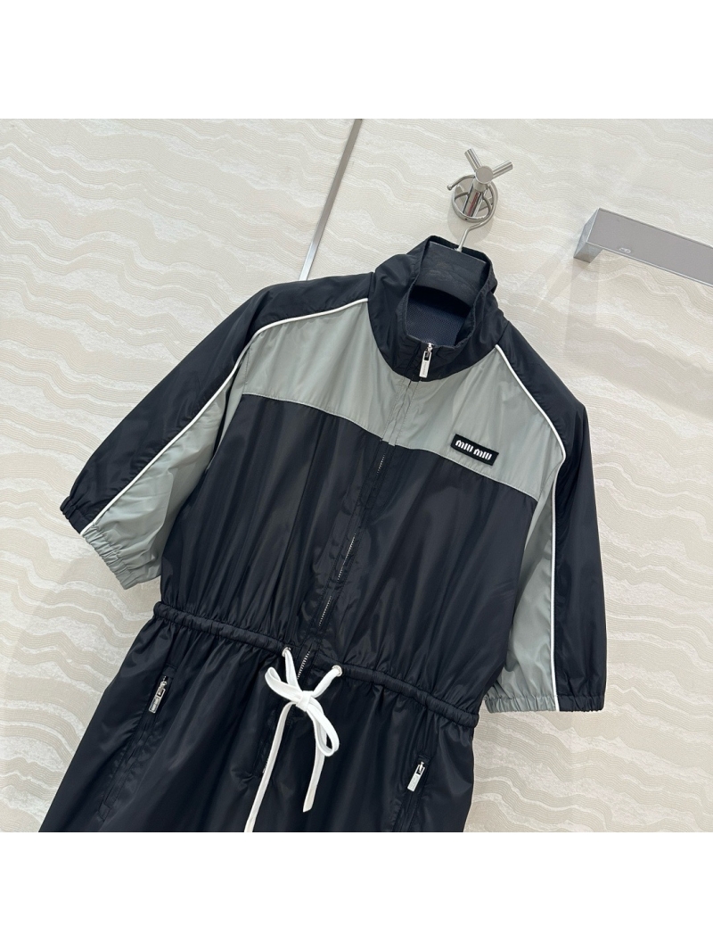 Miu Miu Sporty Chic Drawstring Shirt Dress Grey – Youthful Elegance