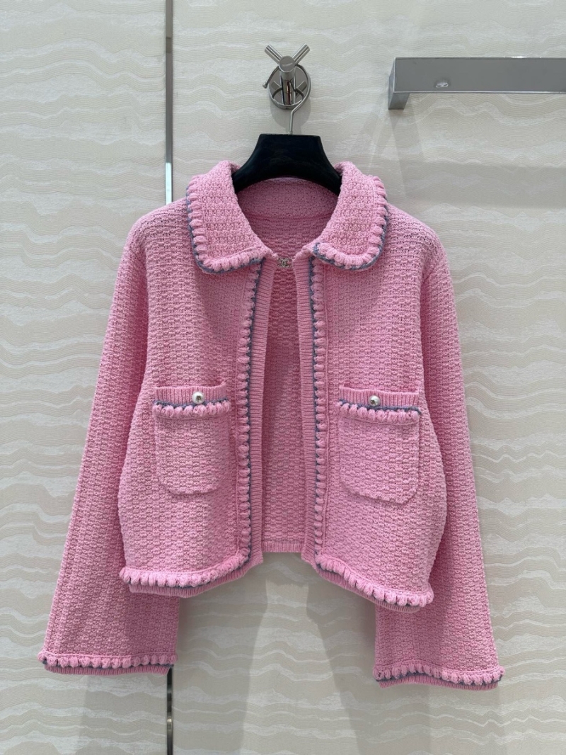 Chanel 25P Coco Grill Pink Tweed Collar Jacket Cardigan – Elegant and Feminine